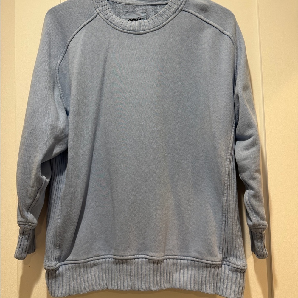 American Eagle Outfitters Oversized Light Blue Crew Neck Sweatshirt Sweater